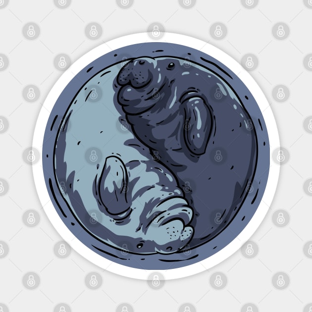 Manatee Yin and Yang Magnet by anycolordesigns